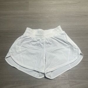 Lululemon White Tracker Shorts Mid Rise